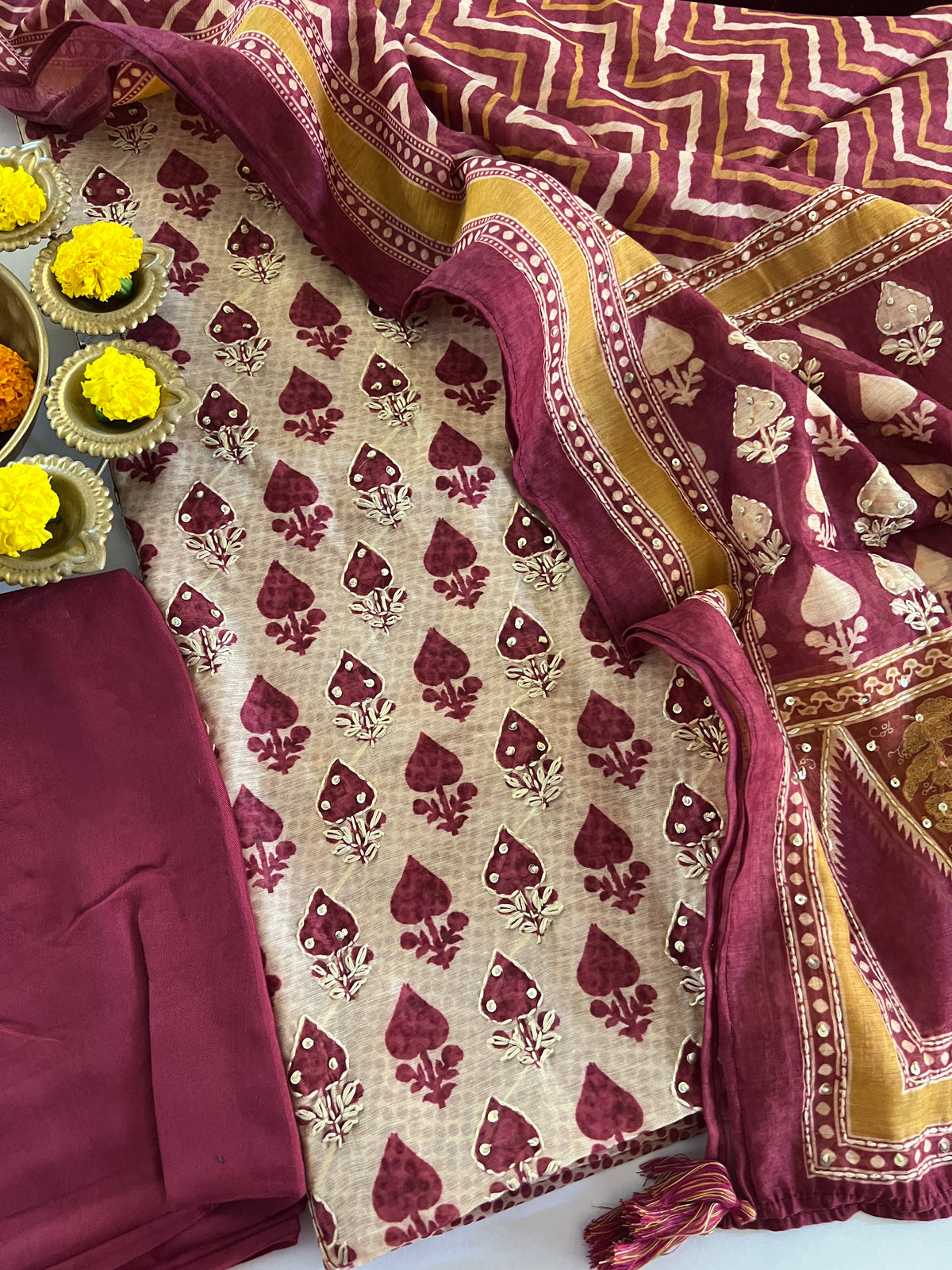COTTON CHANDERI SUIT (PH9554)