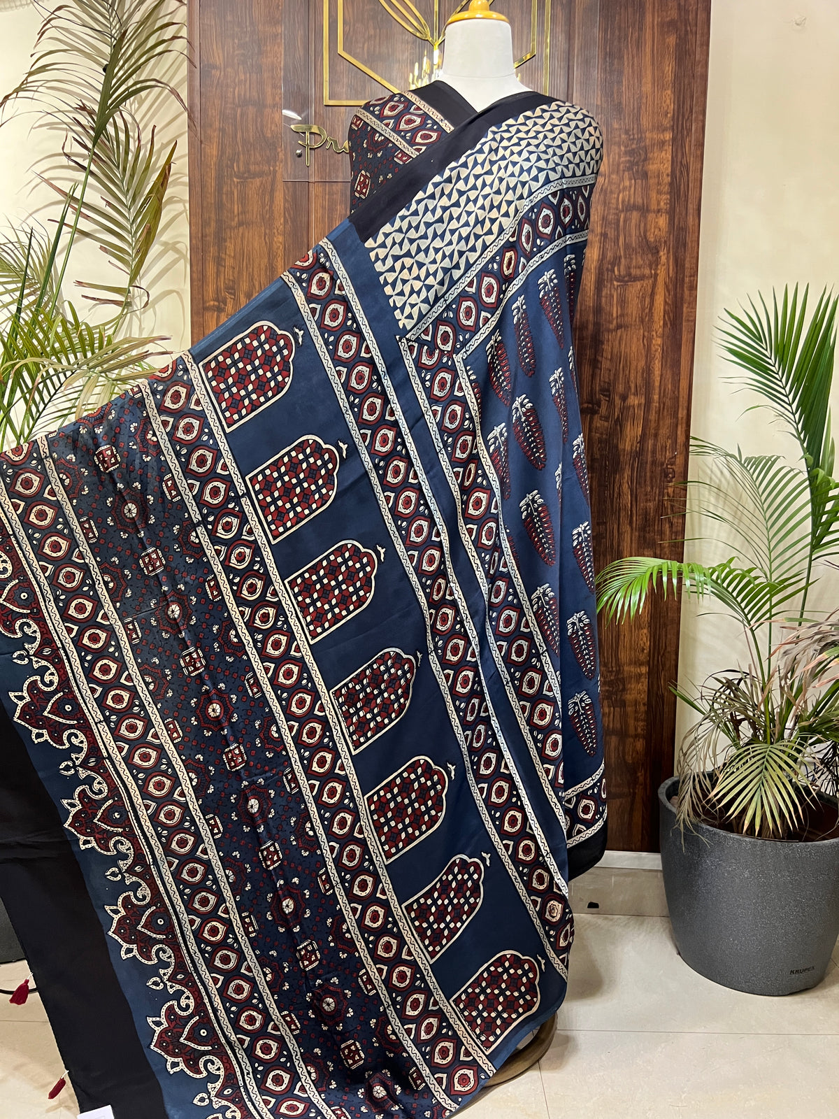 AJRAKH MODAL SILK SAREE (PH9565)