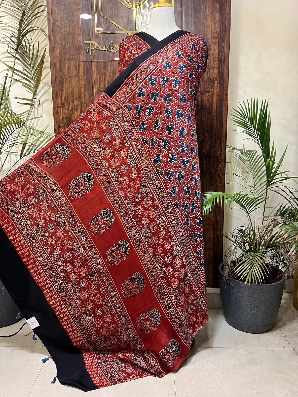 AJRAKH MODAL SILK SAREE (PH9566)