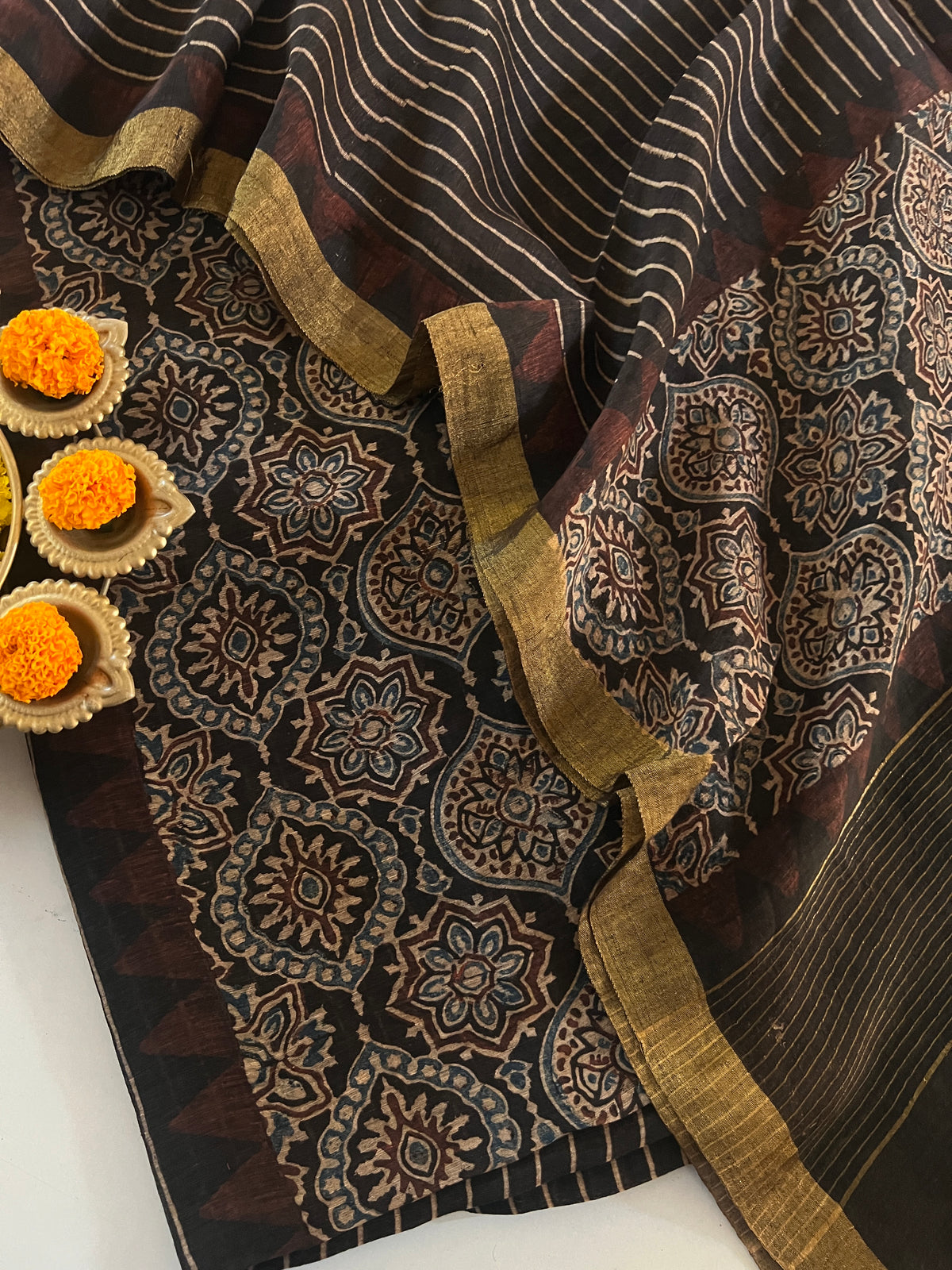 AJRAKH LINEN SILK SUIT (PH9588)