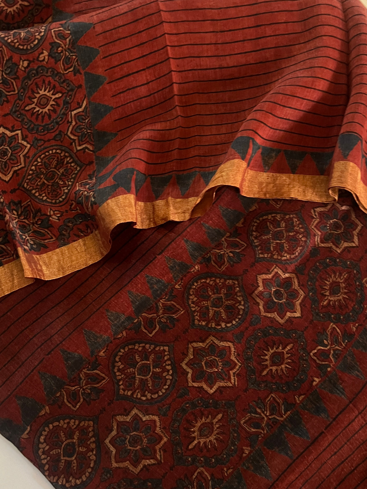 AJRAKH LINEN SILK SUIT (PH9589)