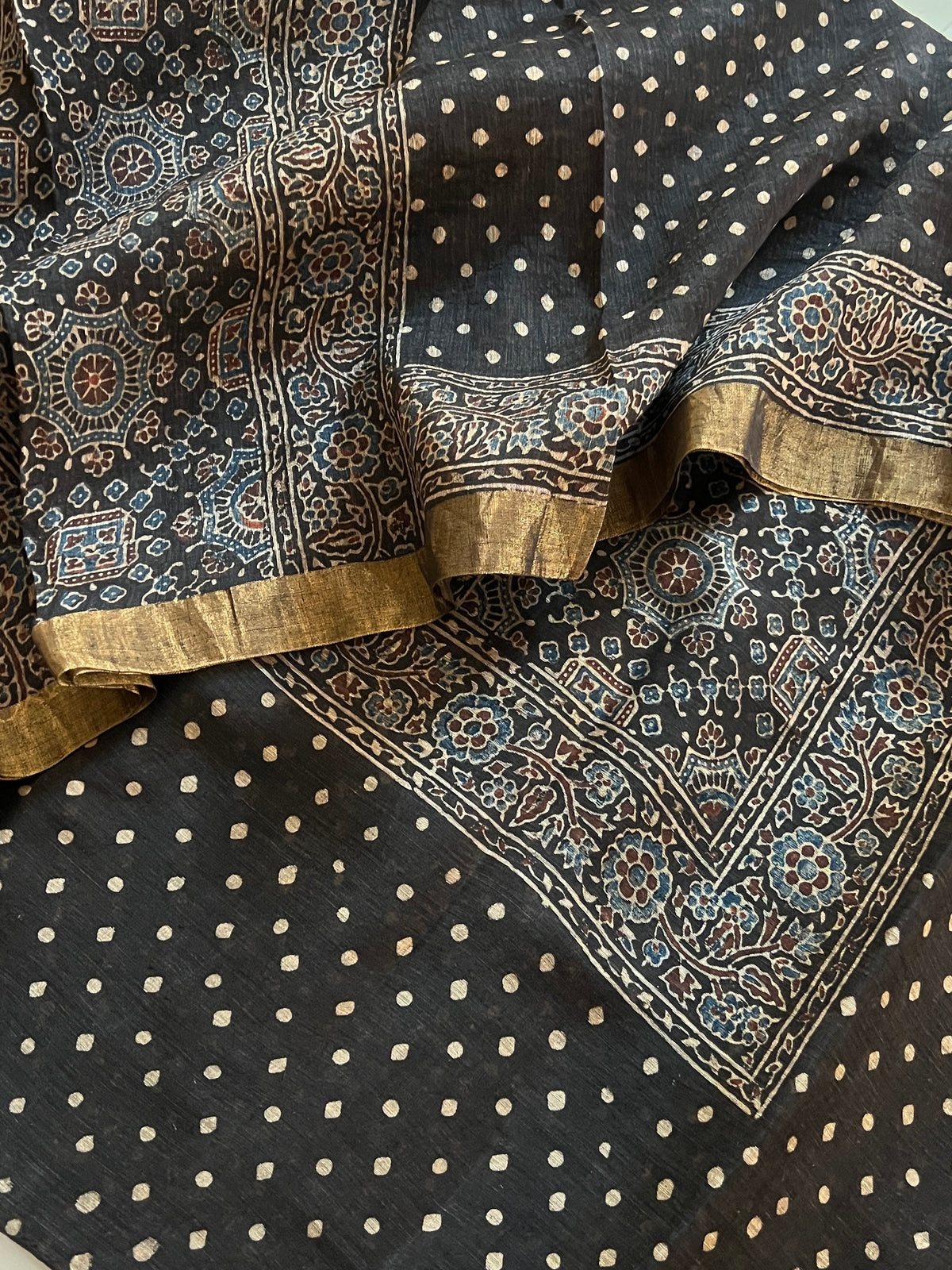 AJRAKH LINEN SILK SUIT (PH9592)
