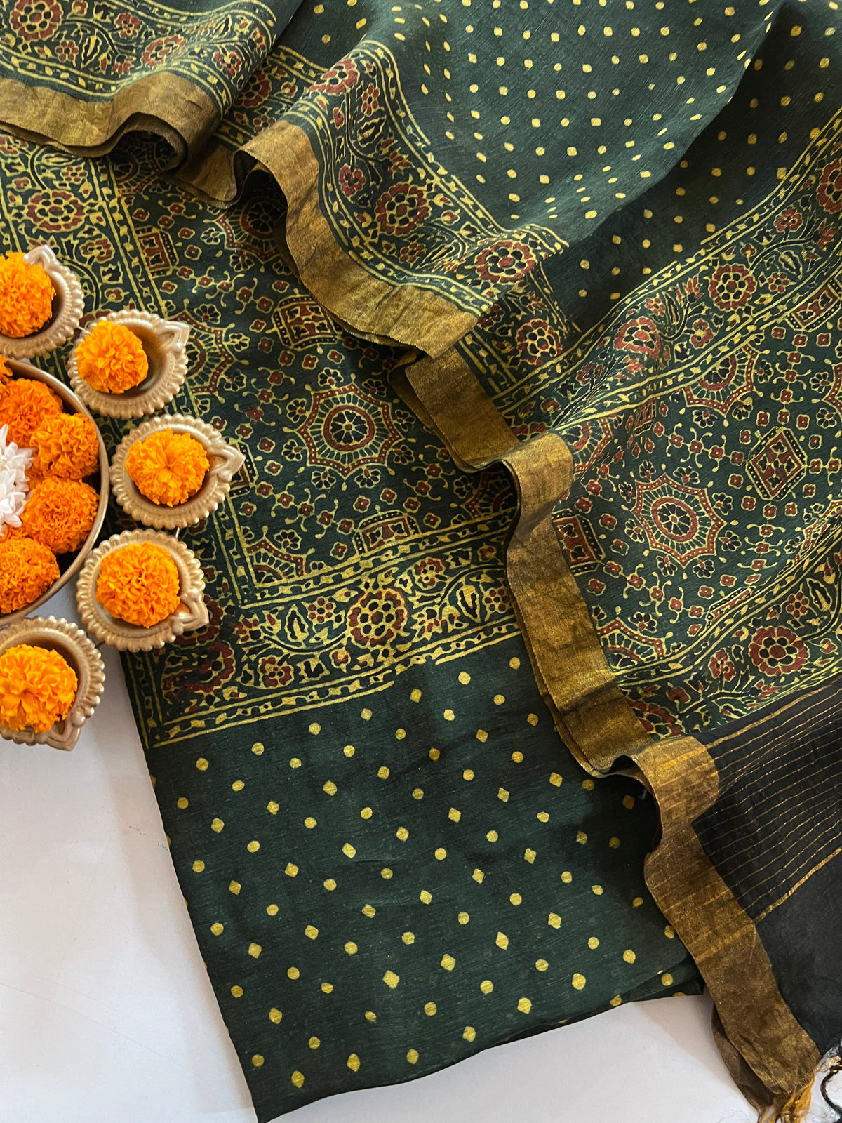 AJRAKH LINEN SILK SUIT (PH9595)