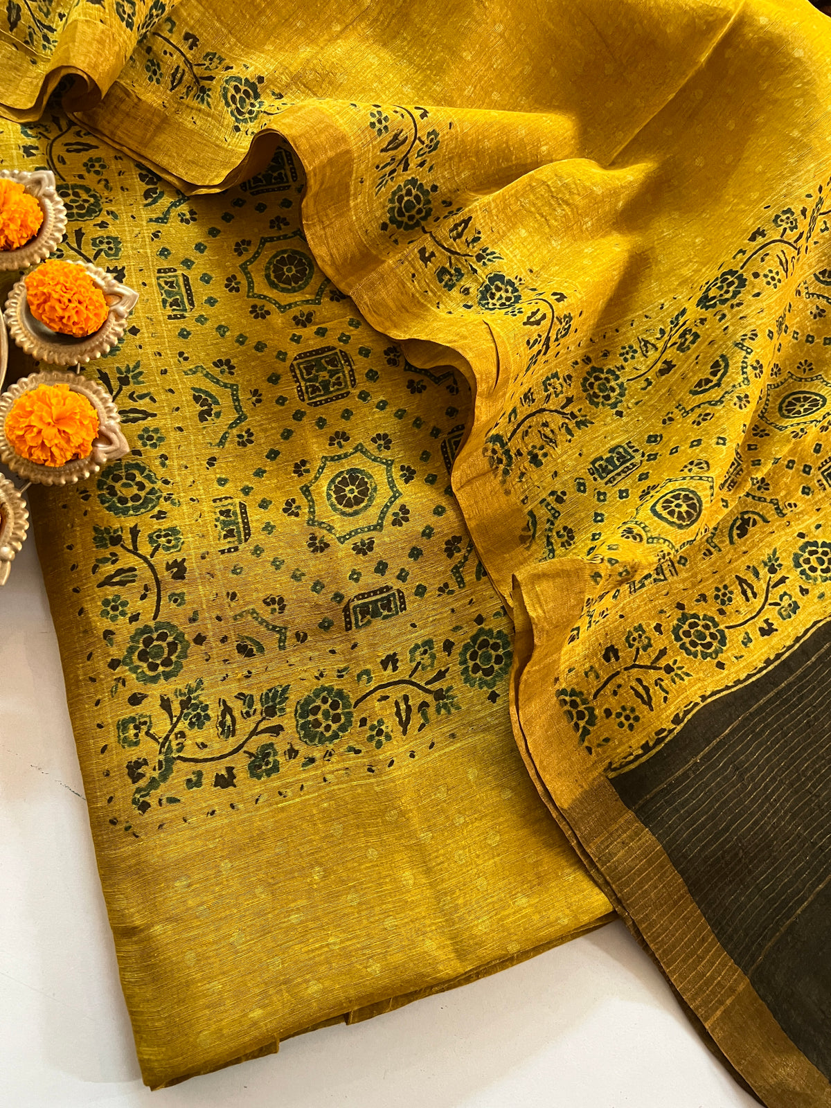 AJRAKH LINEN SILK SUIT (PH9596)