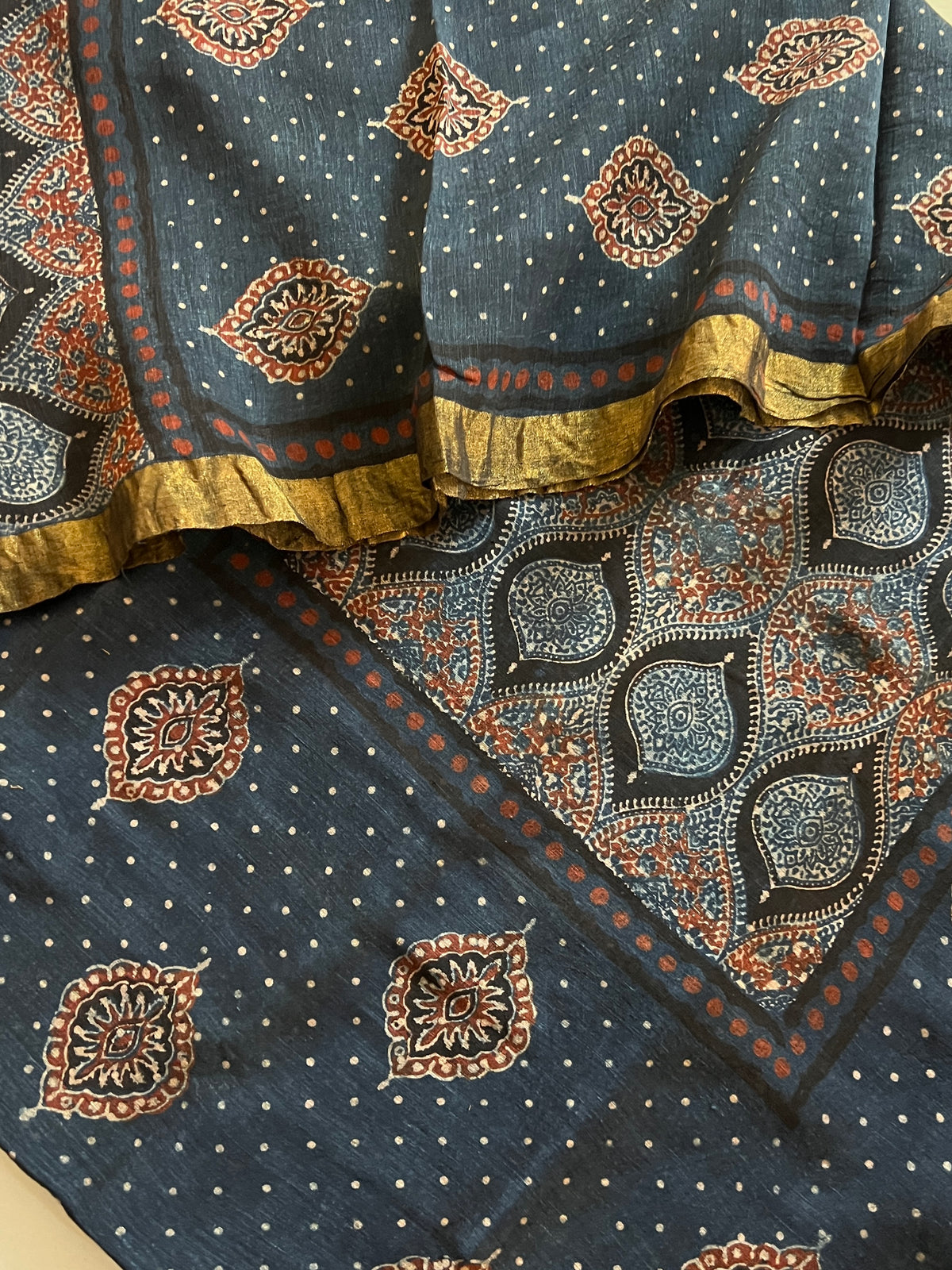 AJRAKH LINEN SILK SUIT (PH9600)