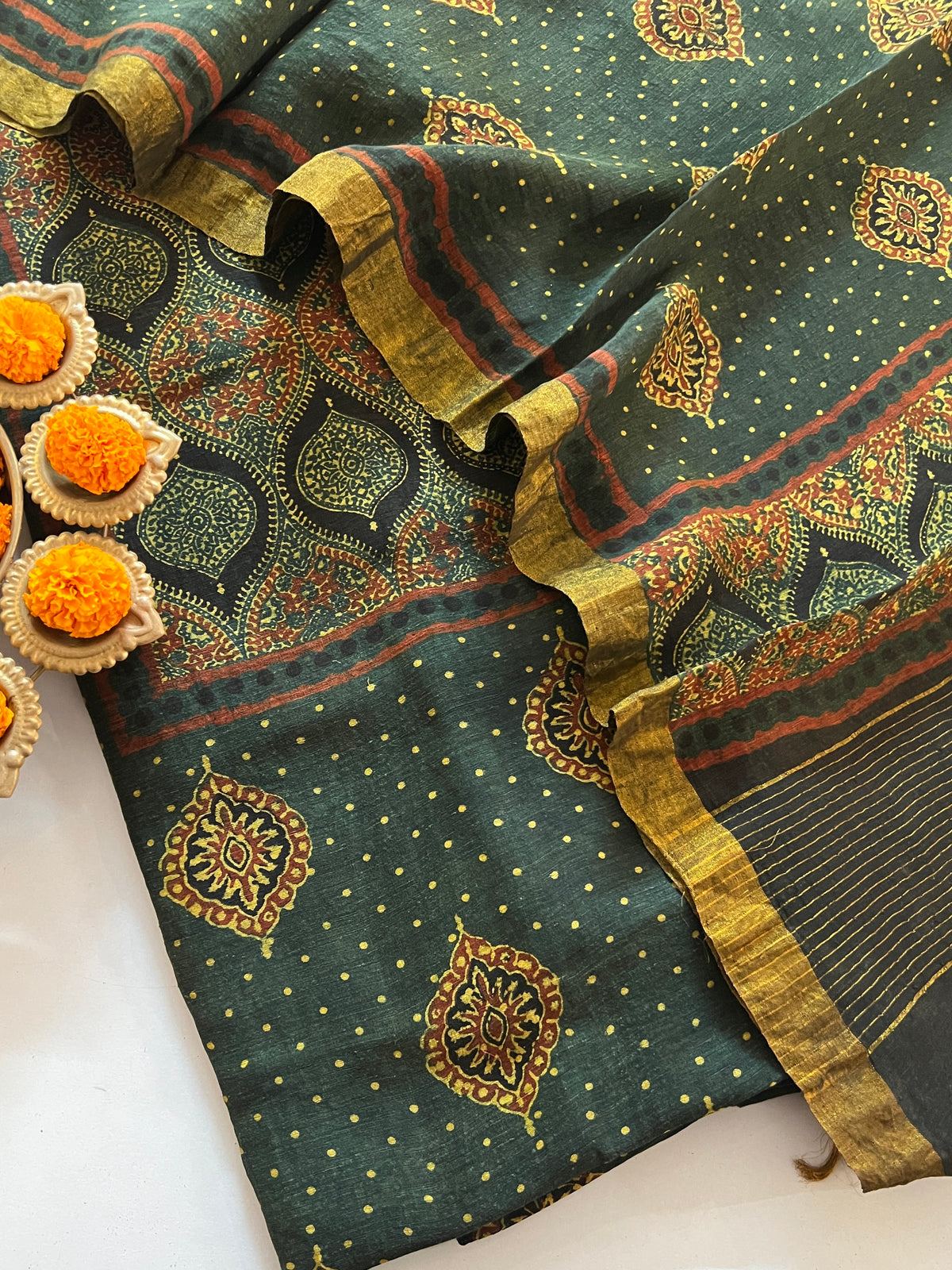 AJRAKH LINEN SILK SUIT (PH9601)