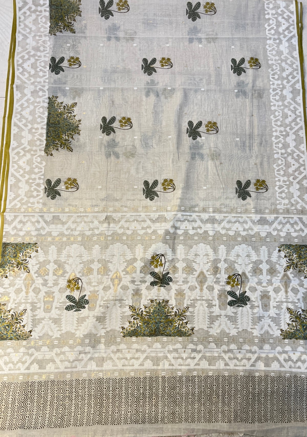 MUNGA COTTON JAMDANI SAREE (PH9616)