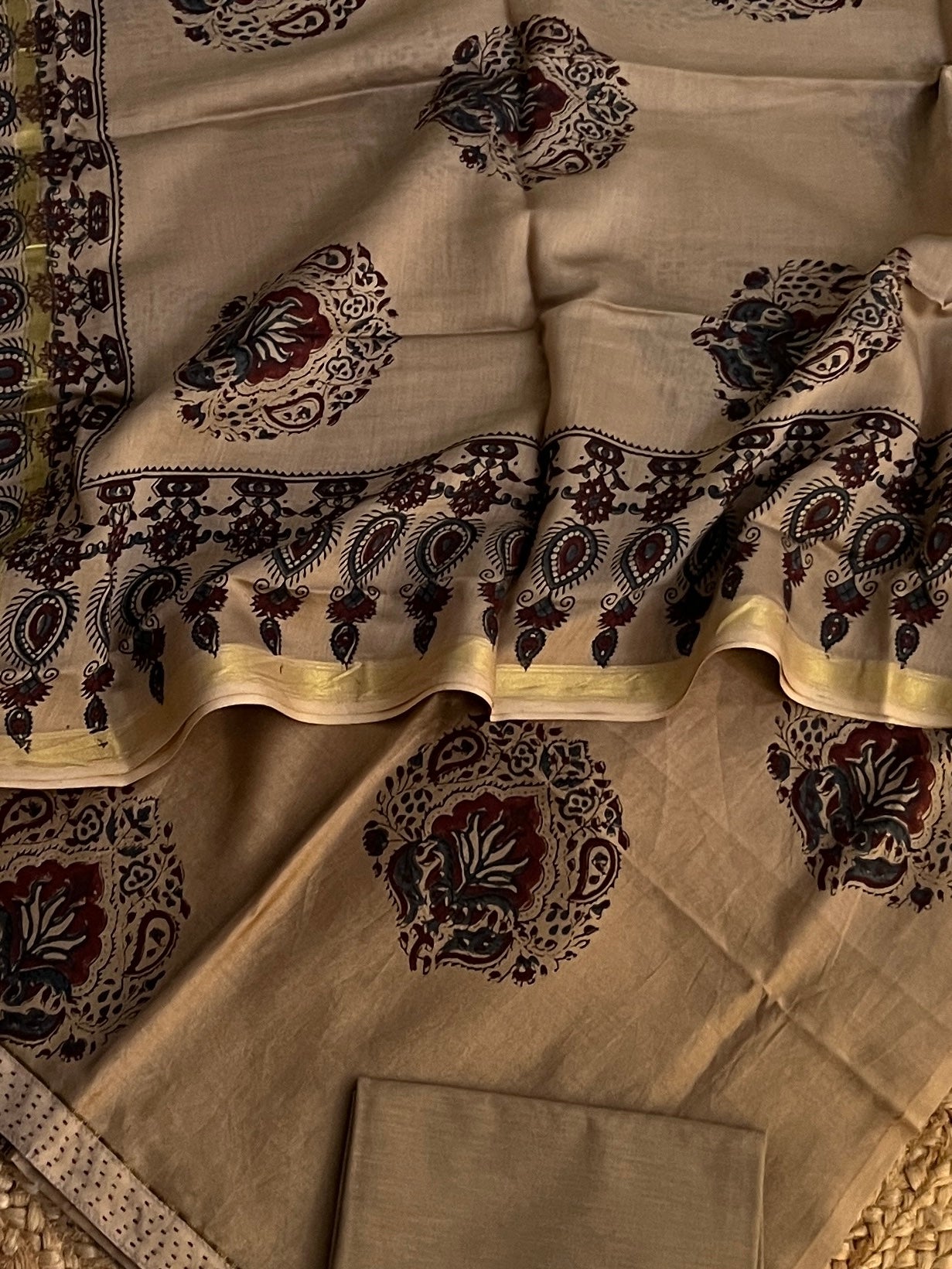 AJRAKH CHANDERI SUITS (PH9085)