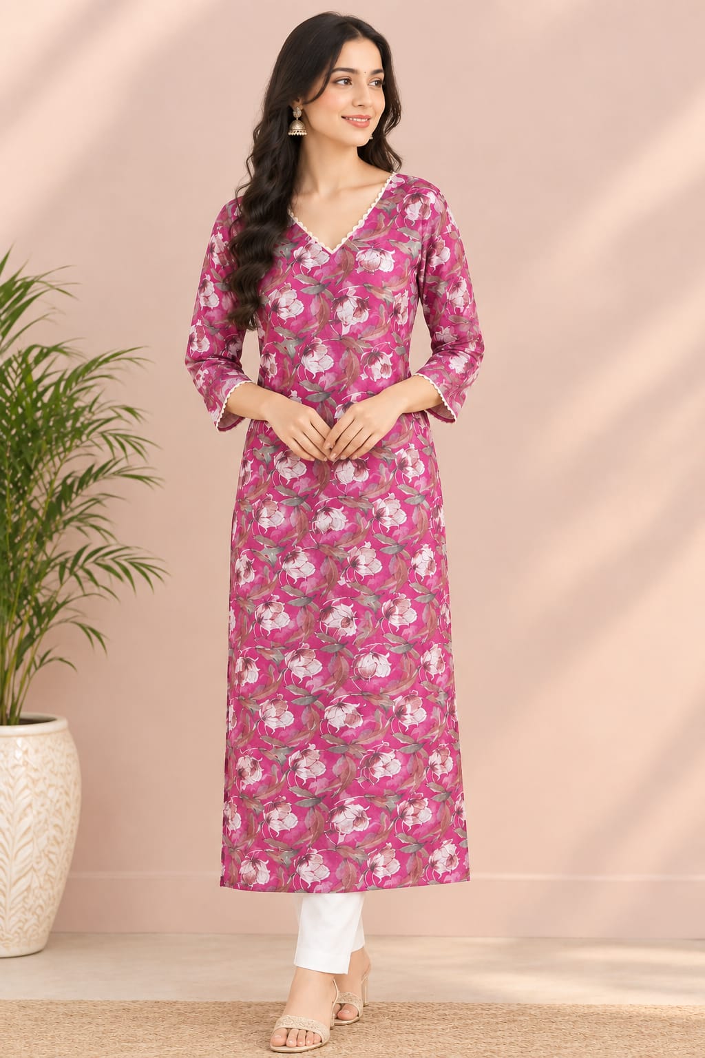 COTTON LINEN KURTI (PH9306)