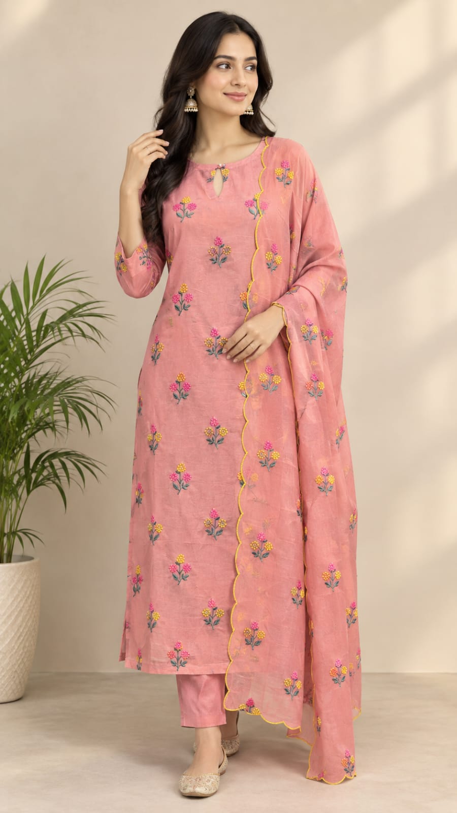 COTTON EMBROIDERY SUIT (PH9331)