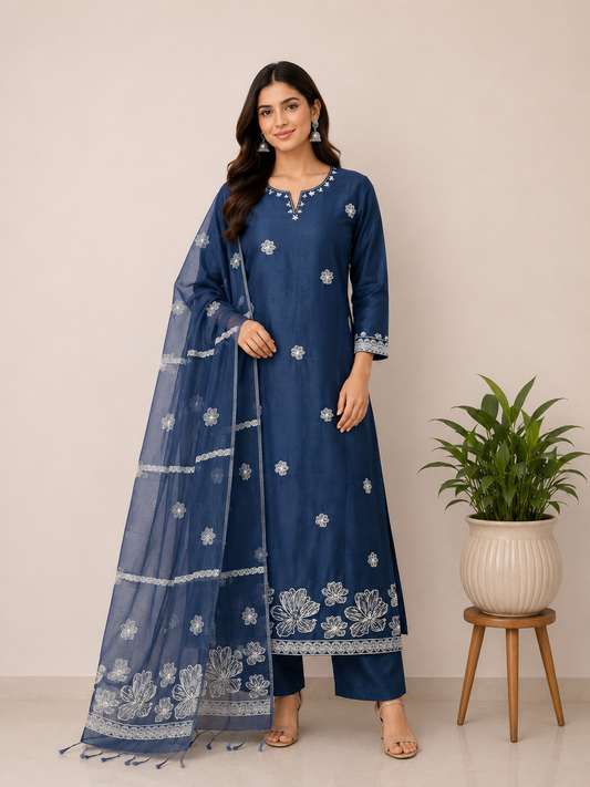 SLUB CHANDERI SUITS (PH7612)